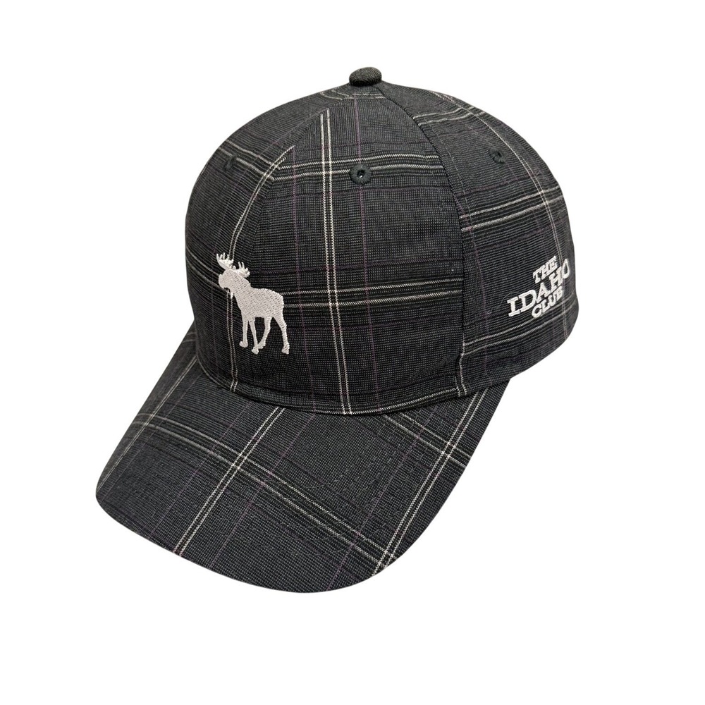 The Idaho Club Moose‎ Plaid Strapback Hat Legendary Adjustable Black Gray